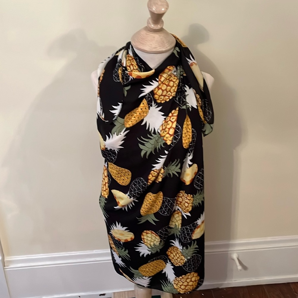 Cute Pineapple Wrap Beach Dress